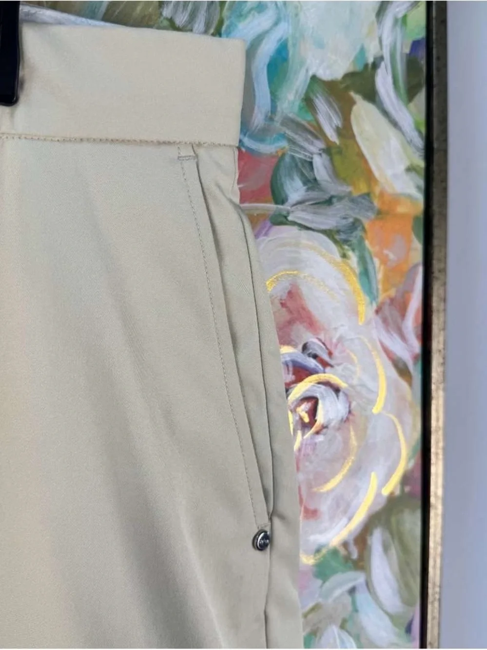 RLX Ralph Lauren Golf Shorts Men 34 Beige Performance Stretch Flat Front